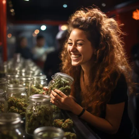 Minnesota Marijuana Regulators Recommend Fixes To Legalization Law To Speed Up Licensing And Open Minimum Of 381 Retailers A person purchasing cannabis at a Minnesota dispensary - Legalization Fixes Retailers