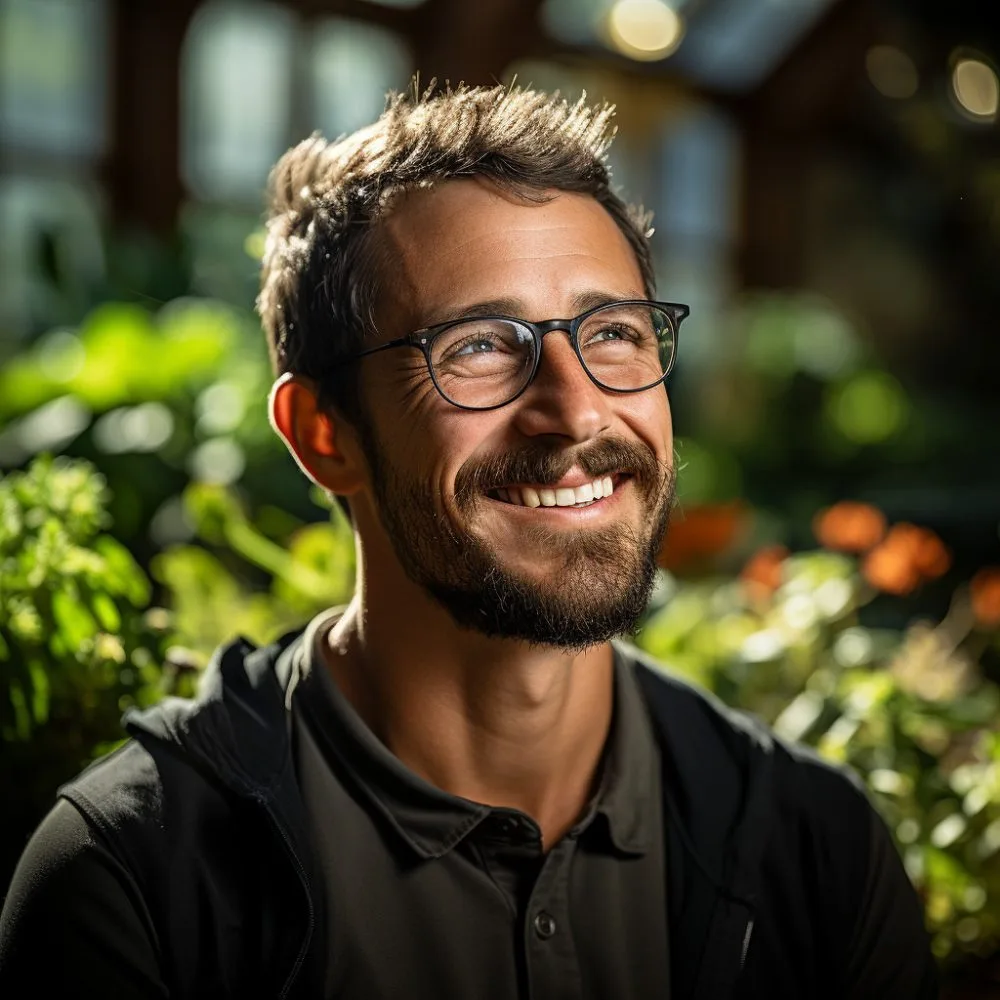 An image featuring Sen. Scott Wiener surrounded by lush cannabis plants in California - Cannabis News by LeafyLeaks.com, Ai Generated image for Leafy Leaks