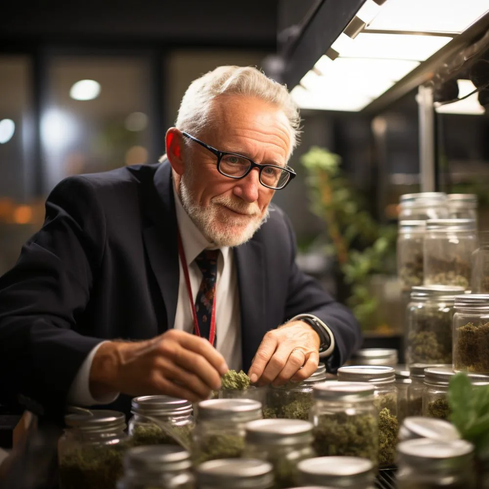 An image of Sen. Ed Charbonneau at a Psilocybin Research Fund facility.
