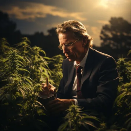 A Tennessee Department of Agriculture official discussing hemp regulation in a lush hemp field.