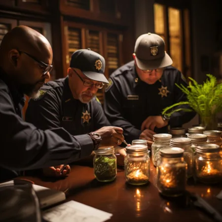 A conceptual image depicting the impact of Drug Possession Recriminalization. Cannabis News by LeafyLeaks.com, Ai Generated image for Leafy Leaks.