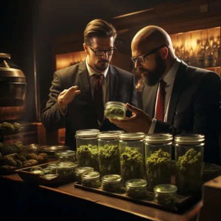 A visual representation of Cannabis Packaging Rules and Marijuana Regulation Compliance. Cannabis News by LeafyLeaks.com, Ai Generated image for Leafy Leaks.