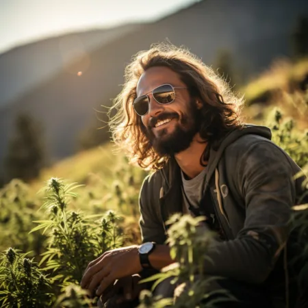 Person enjoying cannabis in Montana's scenic landscape.