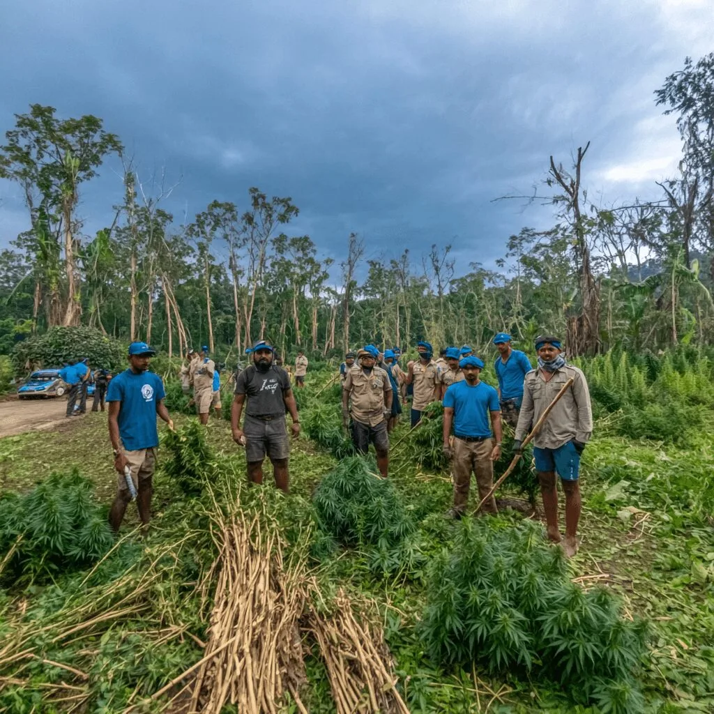 Tripura cannabis plantation raid stuns the region—see how Rs 25 crore worth of drugs were wiped out in a daring bust. What secrets did police uncover?