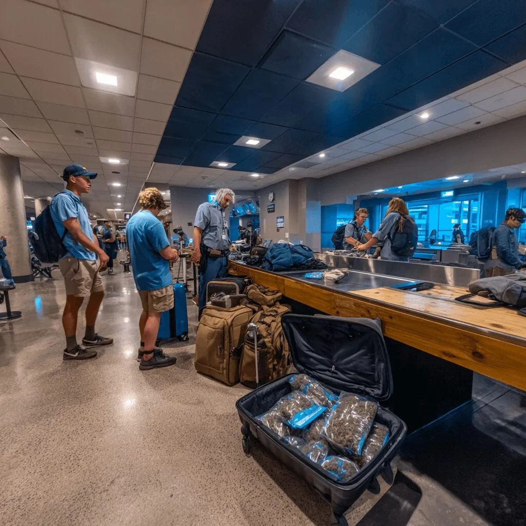 Shocking marijuana airport arrest: Discover how one traveler landed in cuffs after 65 lbs. of cannabis was found in their luggage. Want the full story?