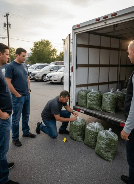 See how a massive marijuana trafficking arrest unfolded after 230 pounds were found in a stolen trailer. Want the real story behind this bold seizure?