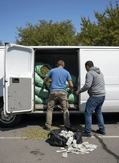 Fort Bragg marijuana arrest shocks community—discover how police uncovered 1300+ pounds of cannabis & $253K in cash. What really happened inside that van?