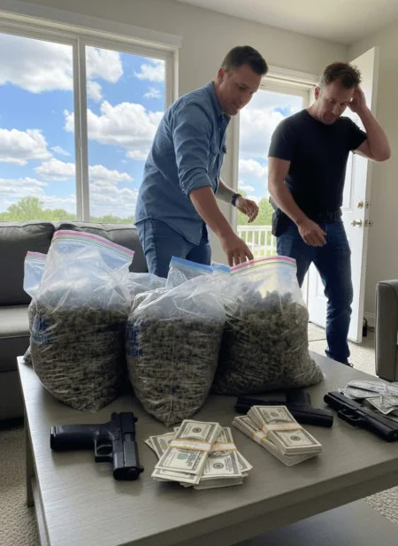 Discover the untold details behind the E. Clay St. drug bust. Shocking discovery—guns, marijuana, and stacks of cash. Want the real story? Click now.