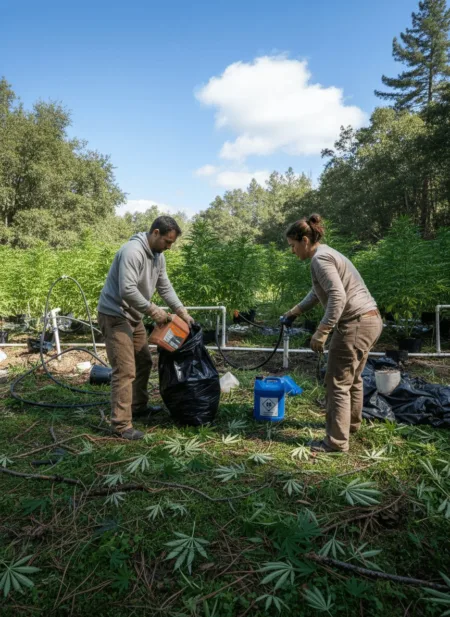 Uncover the shocking reality of illegal cannabis farm pollution. Who's combating the hidden chemicals poisoning California's wildlands? Discover more!