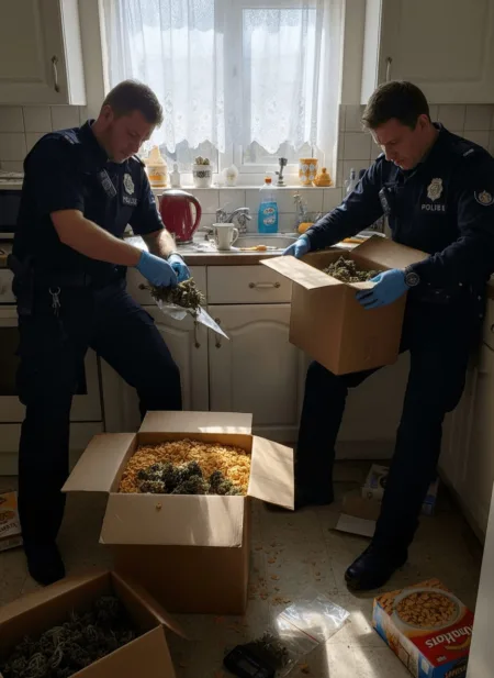 Cornflakes Drug Seizure Goes Viral: Police Bust Turns Kitchen Into Crime Scene Discover the unbelievable story behind a major cornflakes drug seizure. How did nearly $1M in drugs end up in cereal boxes? Click to uncover the truth.