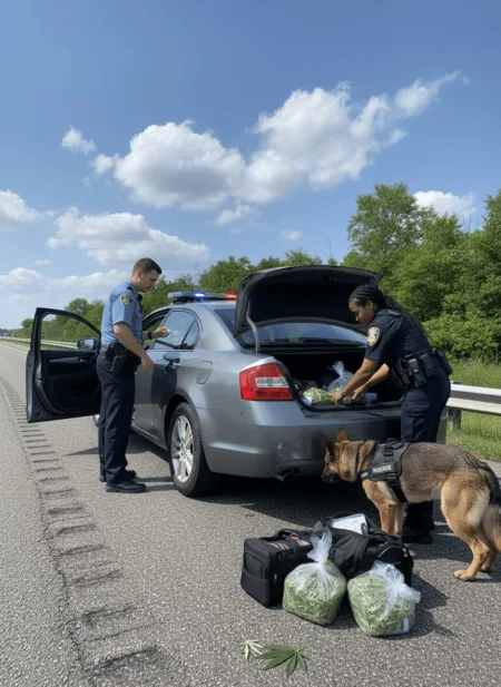 Marijuana Police Traffic Stop Shocks PA: K-9 Uncovers Massive Haul! Discover the shocking details of a marijuana police traffic stop where a K-9 unit exposed 40lbs of cannabis. What really happened that day?