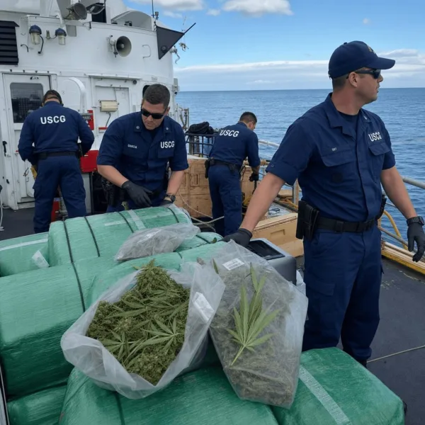 Shocking Coast Guard marijuana seizure in the Gulf—discover how 50 pounds of cannabis were intercepted at sea. Don’t miss this high-stakes story!