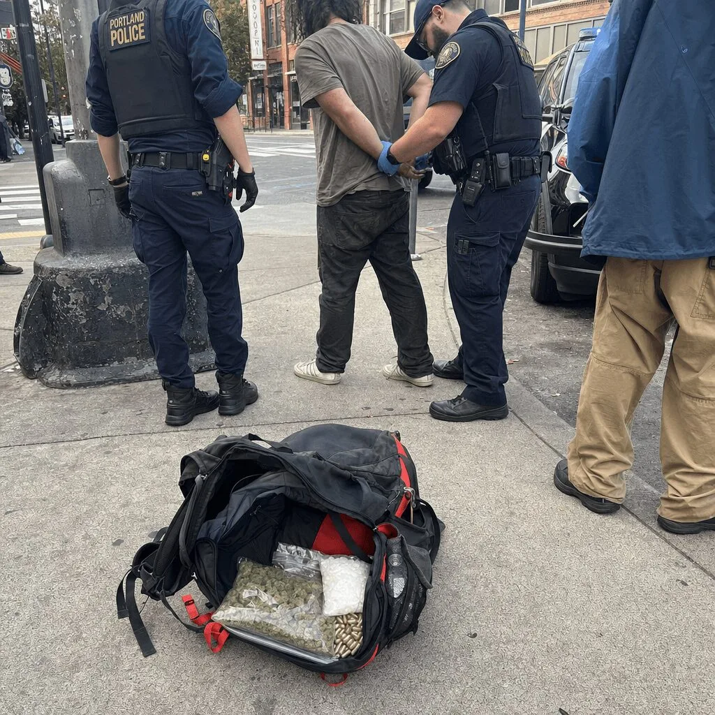 Portland Drug Arrest Sparks Debate: What’s Really in That Backpack? You won't believe what police found in this Portland drug arrest! See how marijuana, meth, and possible kratom changed everything. Click for details.