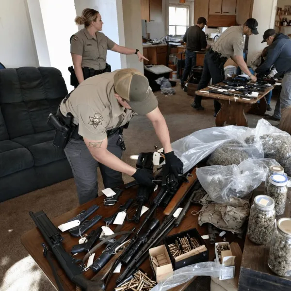 Discover the shocking guns and marijuana seizure Lee County story. Why were 45 guns found in one home? Click to uncover the arrest details and fallout.